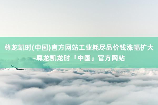 尊龙凯时(中国)官方网站工业耗尽品价钱涨幅扩大-尊龙凯龙时「中国」官方网站