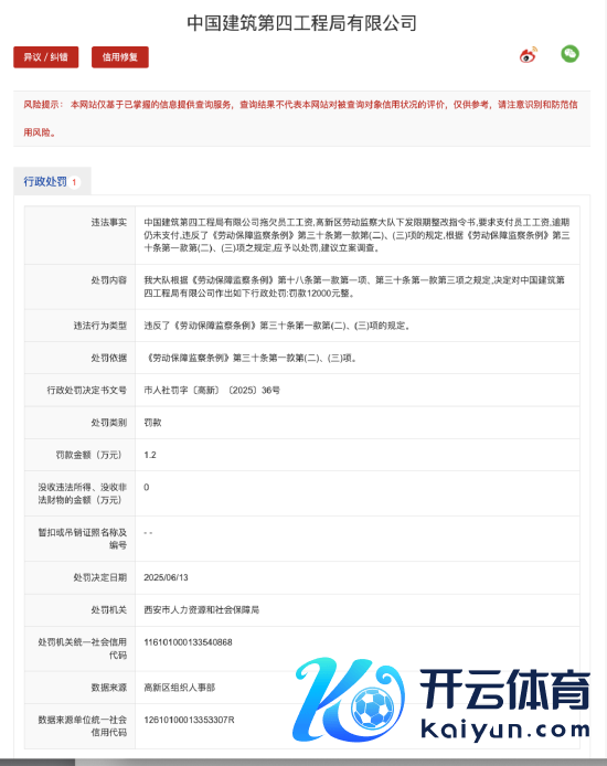 信用中国（陕西）官网行政料理信息截图。
