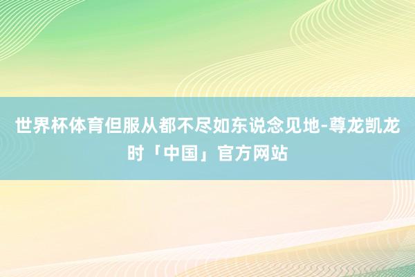 世界杯体育但服从都不尽如东说念见地-尊龙凯龙时「中国」官方网站