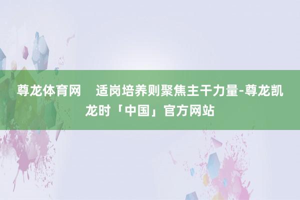 尊龙体育网    适岗培养则聚焦主干力量-尊龙凯龙时「中国」官方网站