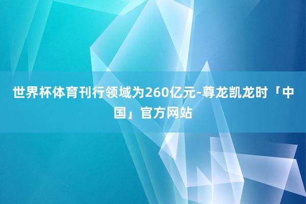 世界杯体育刊行领域为260亿元-尊龙凯龙时「中国」官方网站