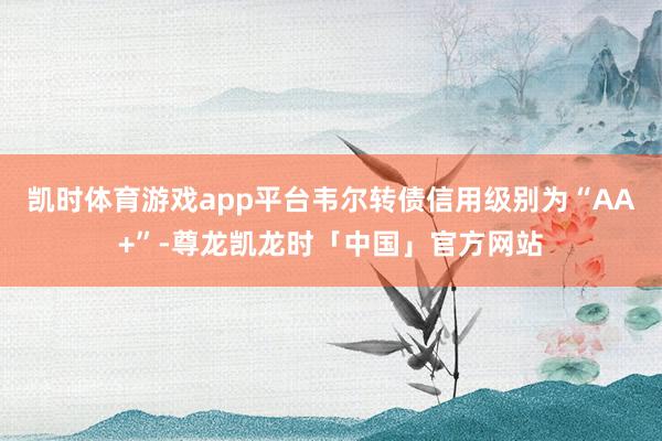 凯时体育游戏app平台韦尔转债信用级别为“AA+”-尊龙凯龙时「中国」官方网站